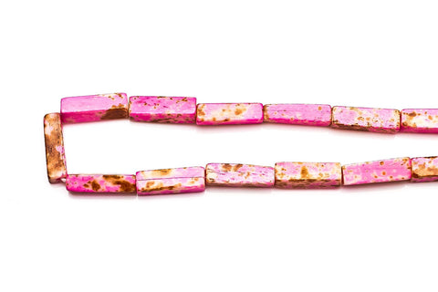 Bone Item Pink Rectangle Smooth Dyed Beads