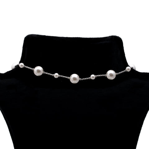 Pearl White Round Smooth Natural Beads Necklace 20 Inches Strands