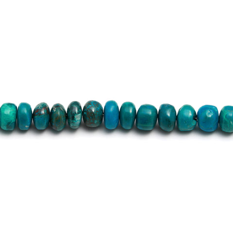 Chrysocolla Green Rondell Smooth Natural Beads 8 Inches Strands