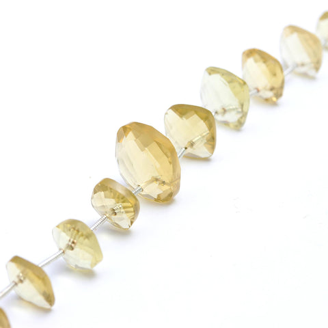 Citrine Yellow Square Faceted Natural Beads 8 Inches Strands