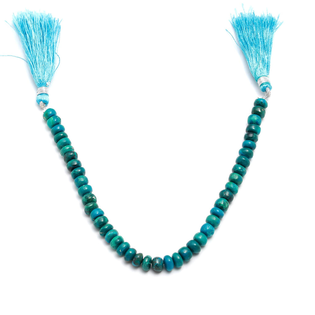 Chrysocolla Green Rondell Smooth Natural Beads 8 Inches Strands