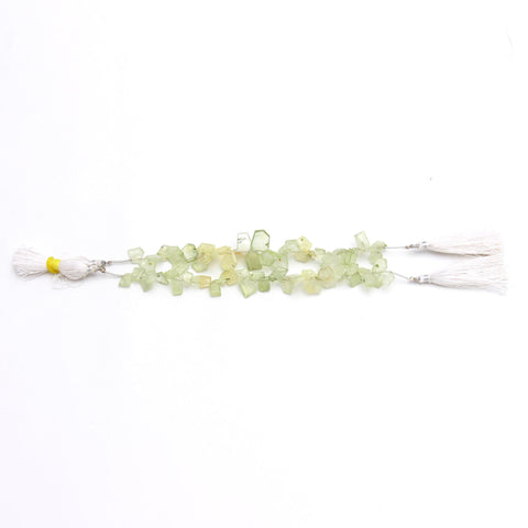 Prehnite Green Nuggets Smooth Natural Beads 8 Inches Strands