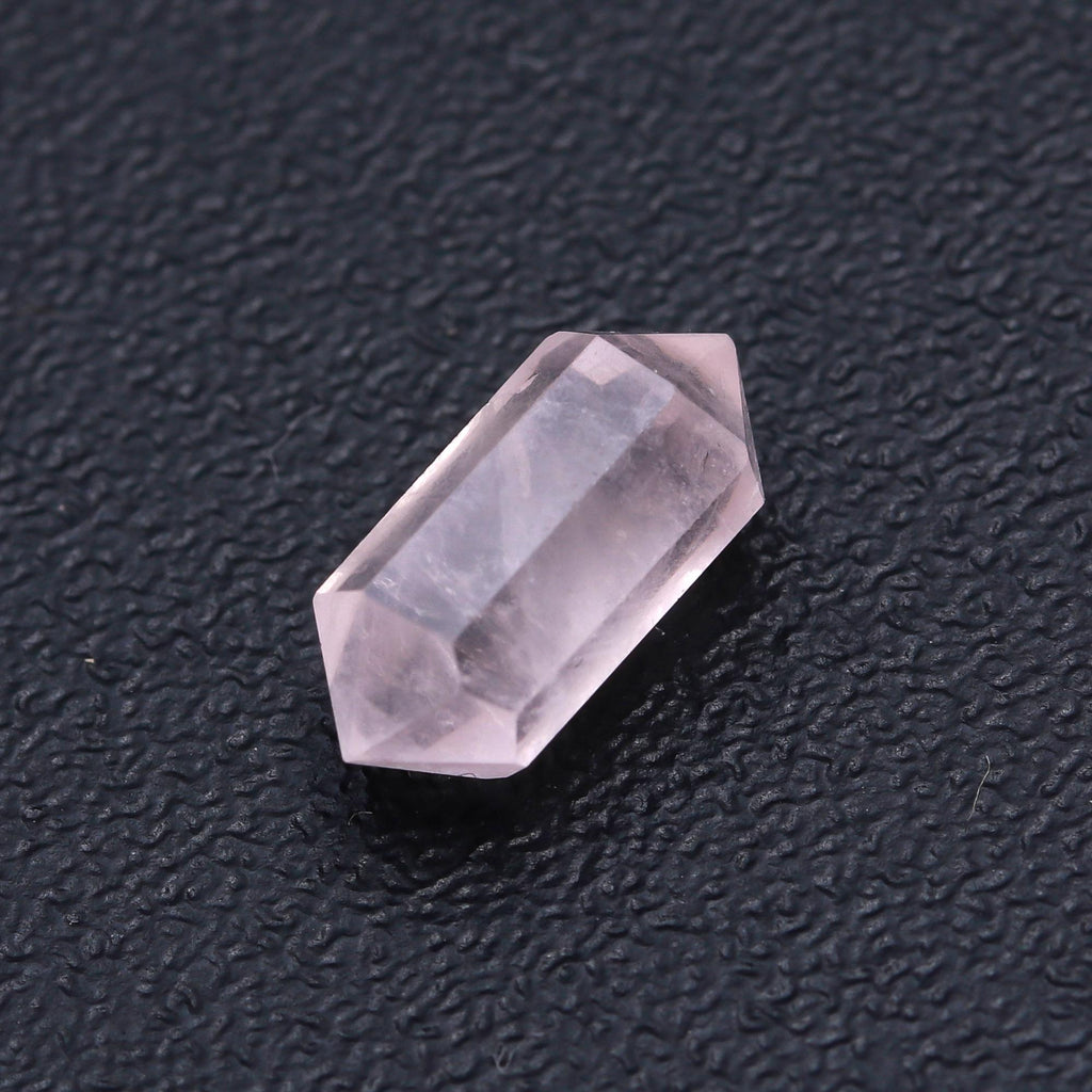 Rose Quartz Pink Double Pencil Faceted Natural  11MM stone