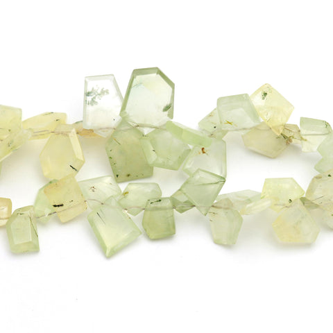 Prehnite Green Nuggets Smooth Natural Beads 8 Inches Strands