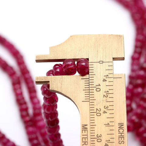 Ruby Red Watermelon Smooth Natural Beads Necklace