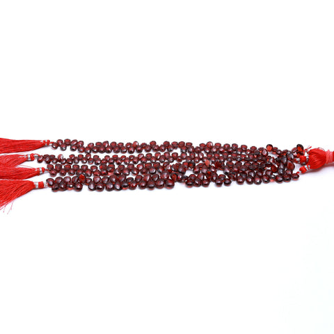 Garnet Red Pear Faceted Natural Beads 8 inches Strands