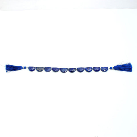 Lapis Lazuli Blue D Shape Faceted Natural Beads