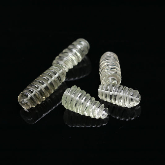 Natural Lemon Quartz Yellow Twisted Raw Smooth 21 MM Carving Natural Beads For Jewelry Craft