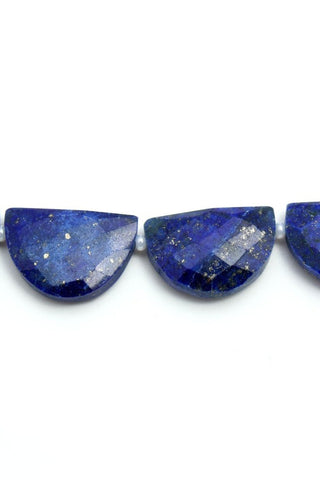 Lapis Lazuli Blue D Shape Faceted Natural Beads