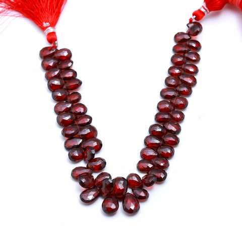 Garnet Red Pear Faceted Natural Beads 8 inches Strands