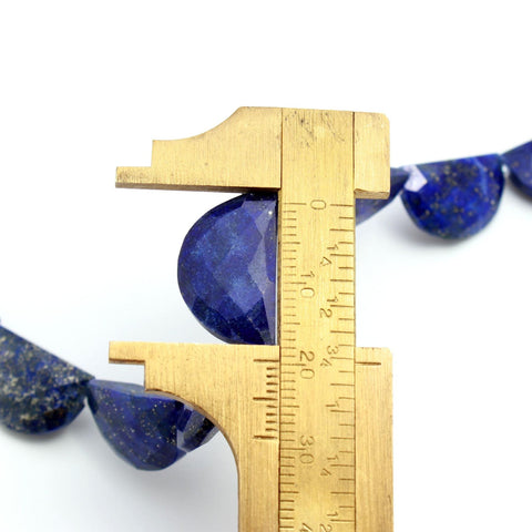 Lapis Lazuli Blue D Shape Faceted Natural Beads