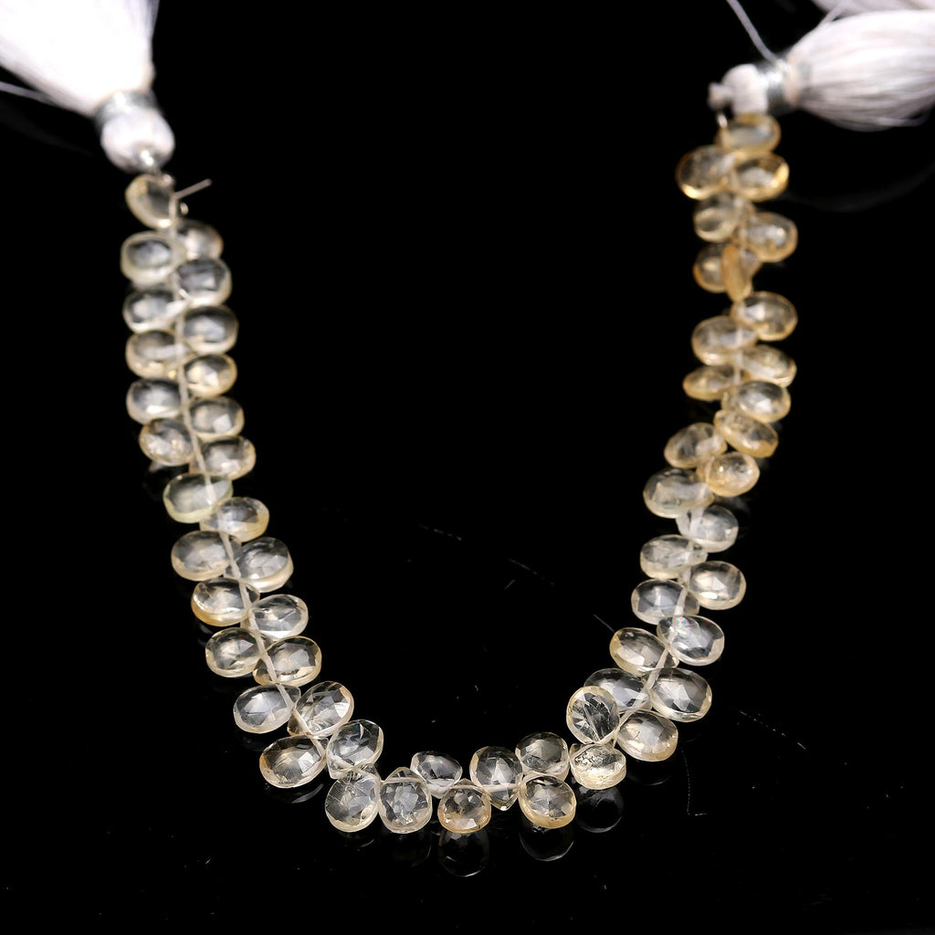 Citrine Yellow Pear Faceted Natural Beads 8 Inches Strands