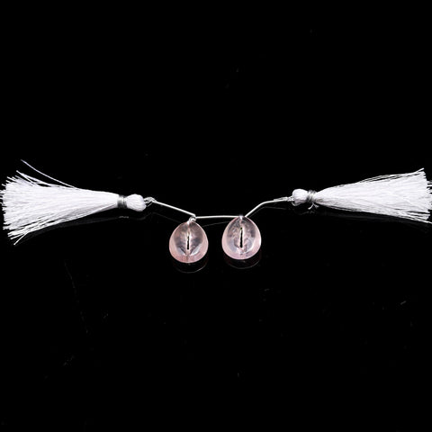 Rose Quartz Pink Cowrie Shell Carving Natural Pair Beads