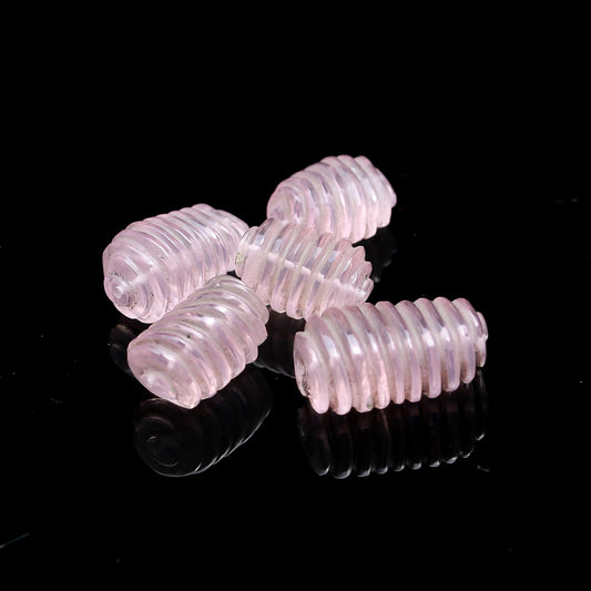 Rose Quartz Pink Carving 23 MM Twisted Raw Smooth Natural Beads For Jewelry Craft