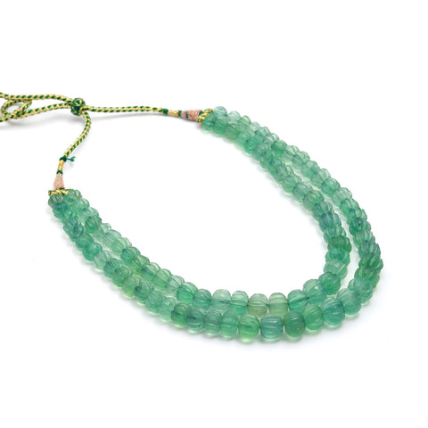 Green Strawberry Quartz Green Watermelon Smooth Natural Beads Necklace 24 Inches Strands