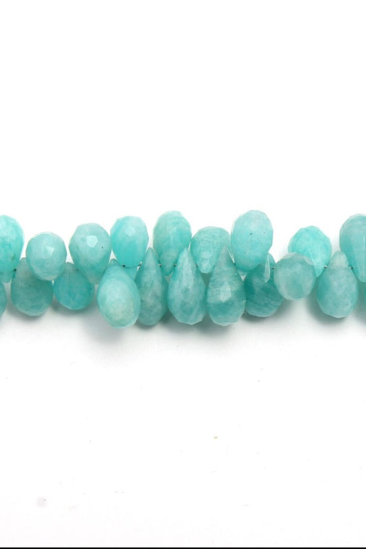 Amazonite Green Drop Faceted Natural Beads