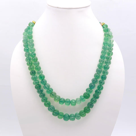 Green Strawberry Quartz Green Watermelon Smooth Natural Beads Necklace 24 Inches Strands