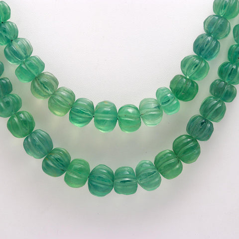 Green Strawberry Quartz Green Watermelon Smooth Natural Beads Necklace 24 Inches Strands