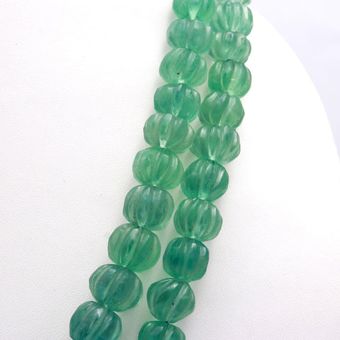 Green Strawberry Quartz Green Watermelon Smooth Natural Beads Necklace 24 Inches Strands