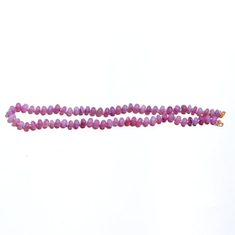 Opal Purple Knotted Rondelle Smooth Natural Beads Necklace 20 Inches Strands