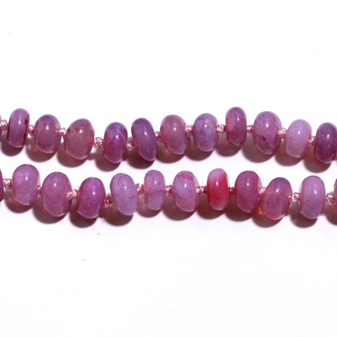 Opal Purple Knotted Rondelle Smooth Natural Beads Necklace 20 Inches Strands