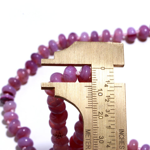 Opal Purple Knotted Rondelle Smooth Natural Beads Necklace 20 Inches Strands