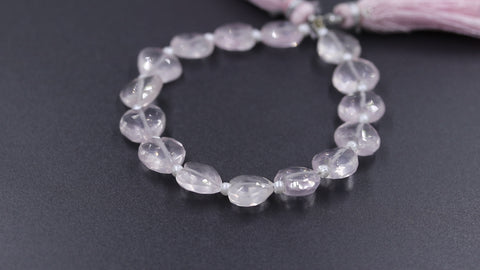 Rose Quartz Pink Heart Faceted Natural Beads 8 Inches Strands