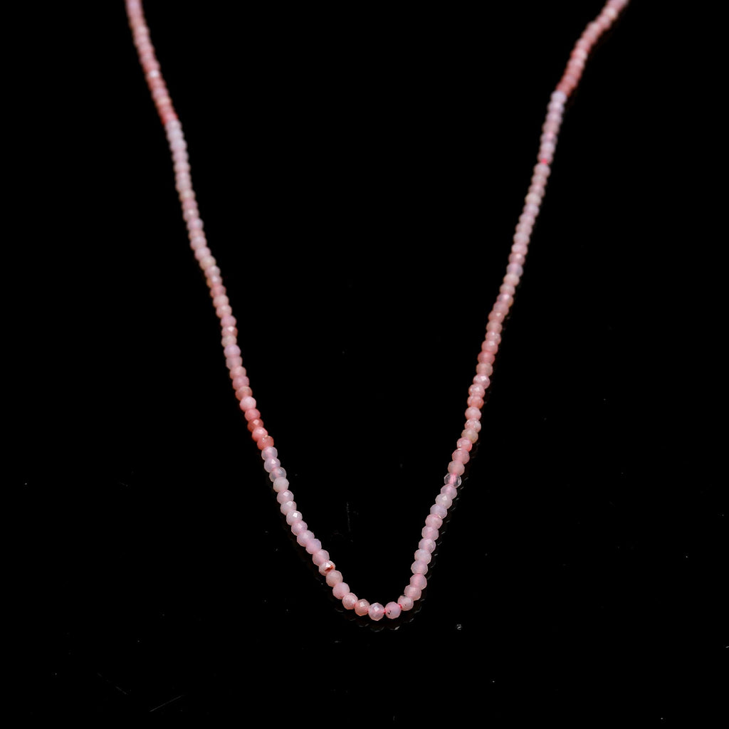 Pink Opal Shaded Pink Round Faceted Natural Beads 12.5 inches strands