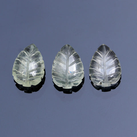 Lemon Quartz Yellow Leaf Carving Natural 13 MM Beads