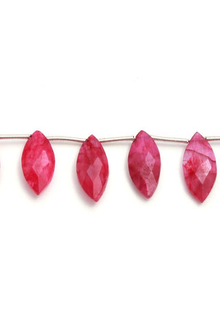 Ruby Quartz Red Marquise Faceted Natural Beads