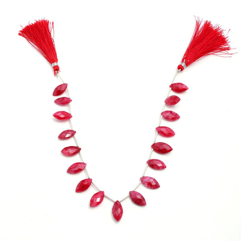 Ruby Quartz Red Marquise Faceted Natural Beads