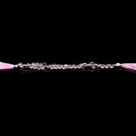 Rose Quartz Pink Pear Faceted Natural Beads 8 Inches Strands