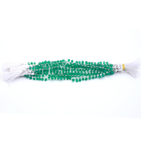 Onyx Green Drop Faceted Natural Beads 8 Inches Strands