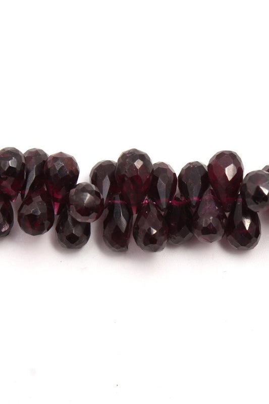 Garnet Red Drop Faceted Natural Beads