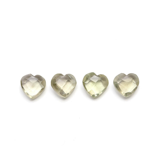 Lemon Quartz Yellow Heart Carving Natural 7 MM Stone