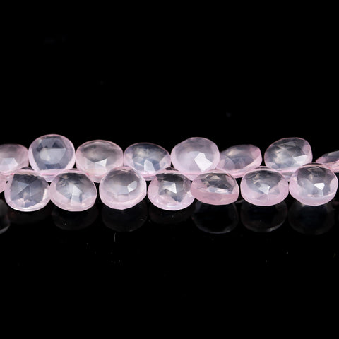 Rose Quartz Pink Pear Faceted Natural Beads 8 Inches Strands