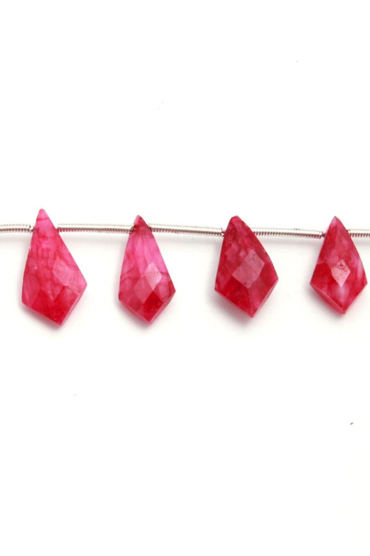 Ruby Quartz Red Arrowhead Faceted Natural Beads