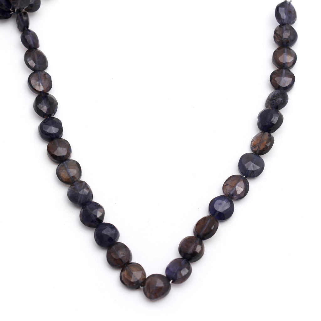 Onyx Black Coin Faceted Natural Beads 8 inches Strands