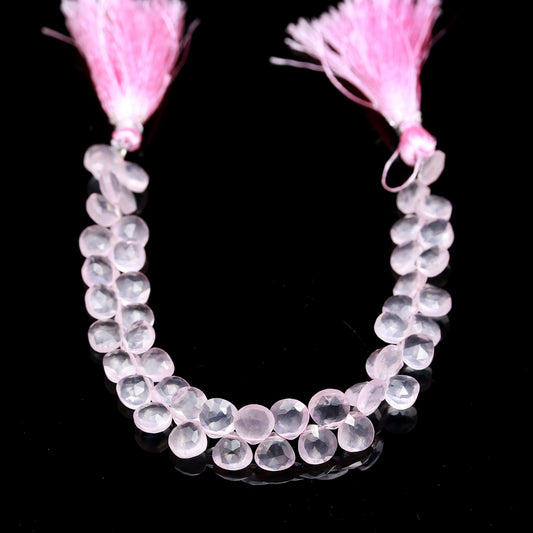 Rose Quartz Pink Pear Faceted Natural Beads 8 Inches Strands