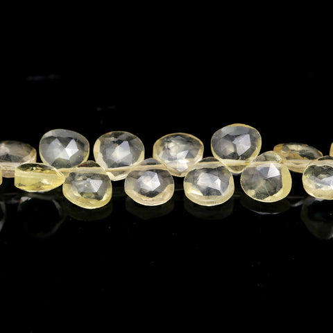 Lemon Quartz Yellow Pear Faceted Natural Beads 8 Inches Strands