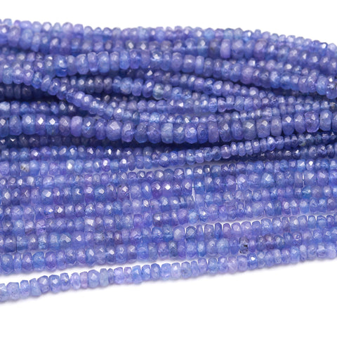 Tanzanite Purple Rondell Faceted Natural Beads 16 Inches Strands