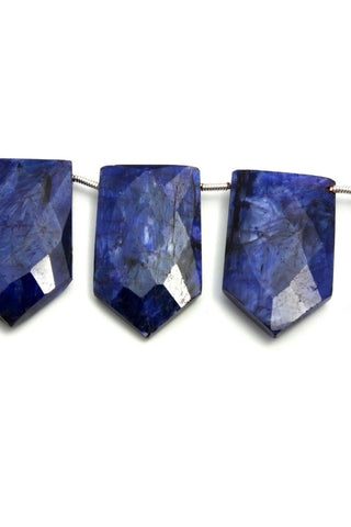 Blue Dyed Quartz Pentagon Faceted Natural Beads