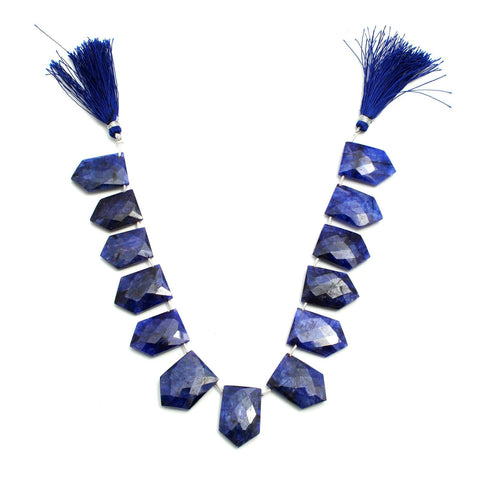 Blue Dyed Quartz Pentagon Faceted Natural Beads