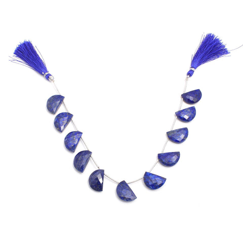 Lapis Lazuli Blue D Shape Faceted Natural Beads