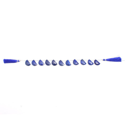 Lapis Lazuli Blue D Shape Faceted Natural Beads