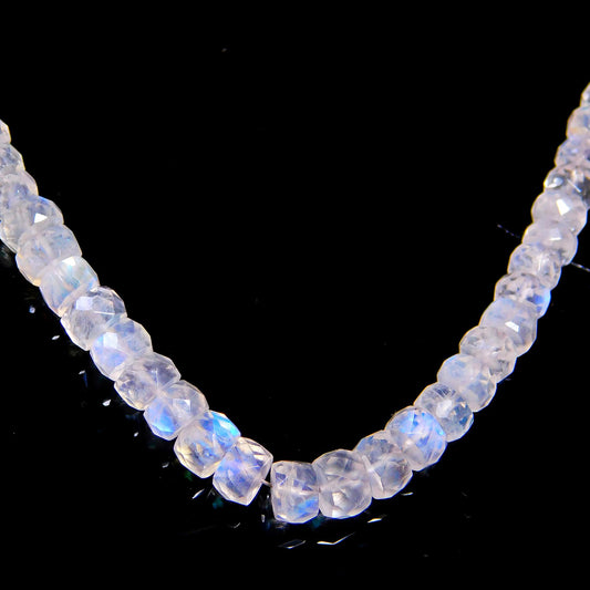 Rainbow Moonstone White Rondell Faceted Natural Beads 16 Inches Strands