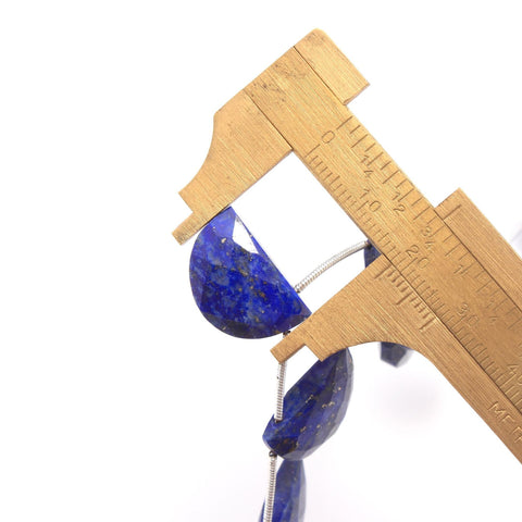 Lapis Lazuli Blue D Shape Faceted Natural Beads