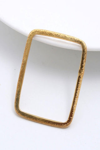 Gold Coated Brass Outline 40 x 30MM Rectangle Blank