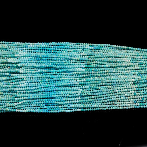 Natural Turquoise Shaded Blue Round Smooth Natural Beads 12.5 inches strands