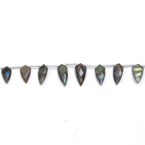 Labradorite Grey Shark Tooth Faceted Natural Beads 8 Inches Strands